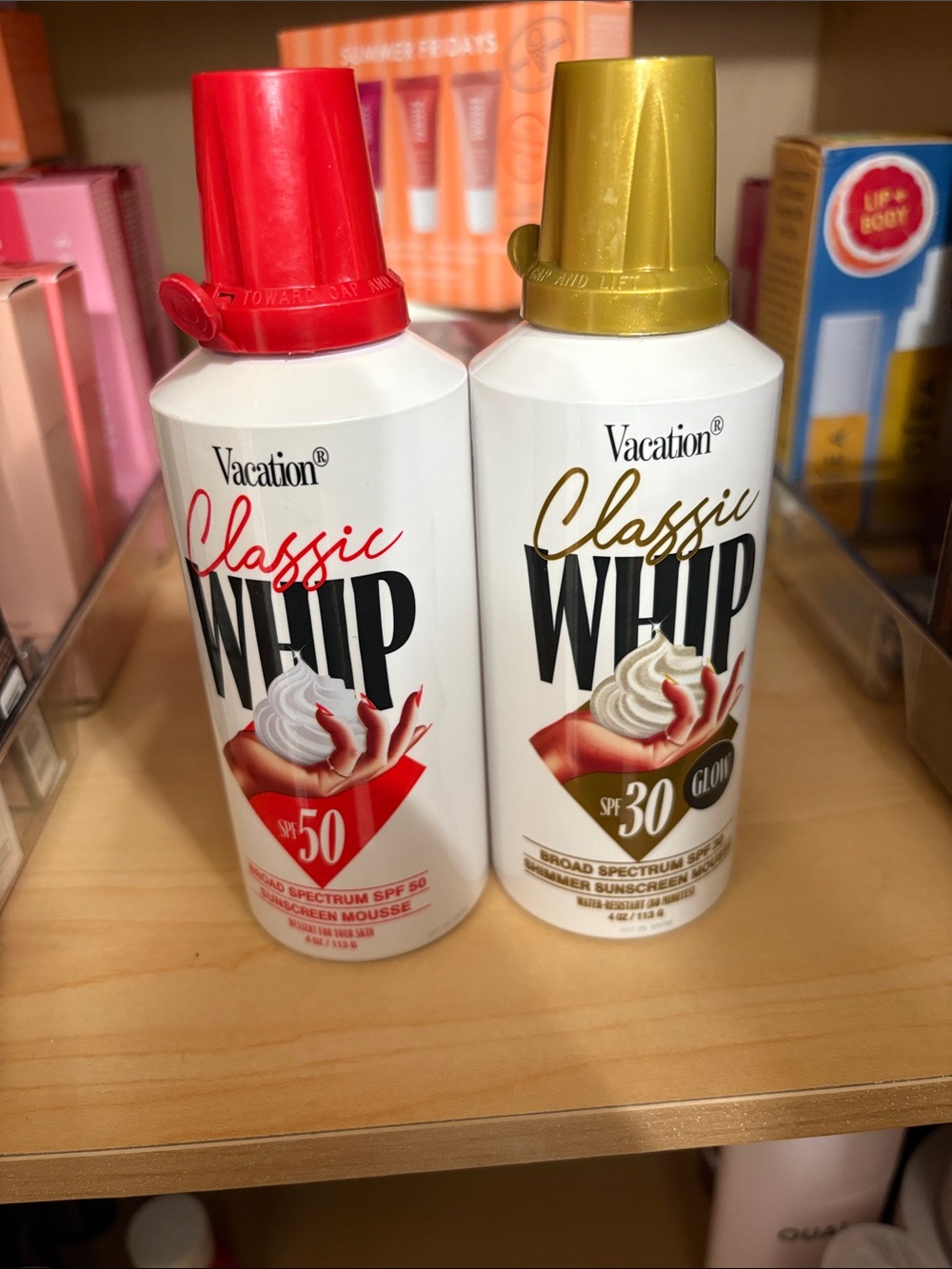 Vacation Classic Whip SPF 50 Sunscreen Mousse - Red/Gold Cap